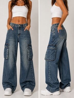 Trendy Refuge Denim cargo jeans with that perfect Y2K Vibe Size-5